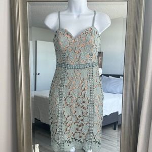 LULUS Giovanni Sage Green Lace Sleeveless Sheath Dress Size XS